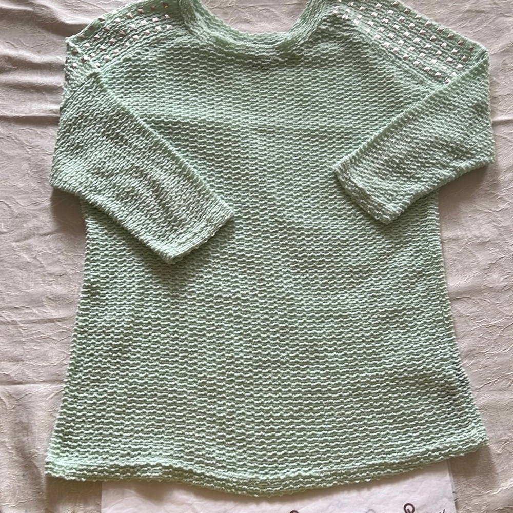 Mint Green Embellished Knit Top Sz S